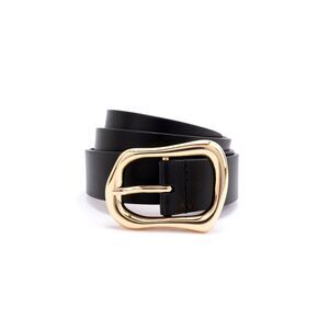 9239 Women's 1.20 Inch Belt With Molten Metal Buckle, Leather Accessory